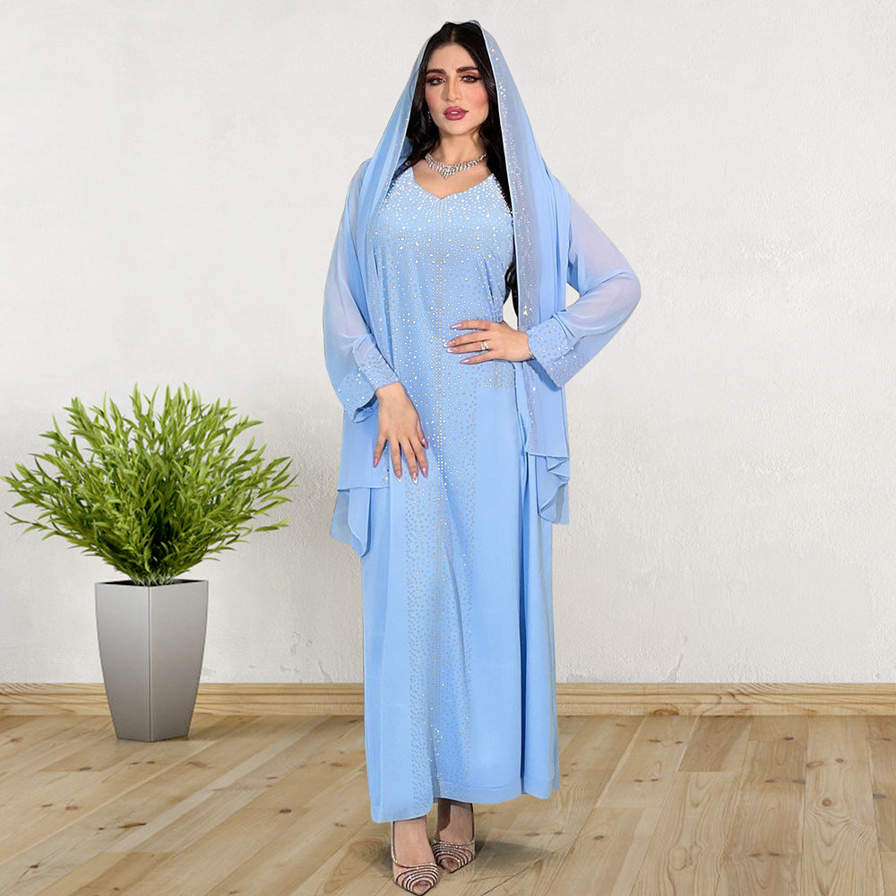 BamBam Women Arabian Beaded Chiffon Robe - BamBam