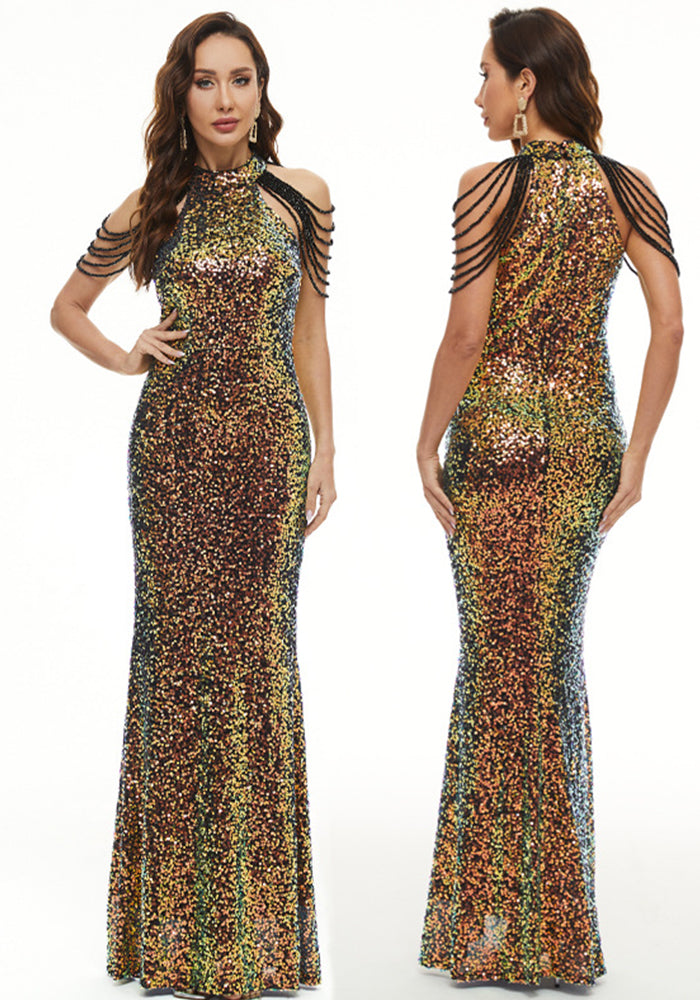 Plus Size Women Sequined Formal Party Mermaid Evening Dress