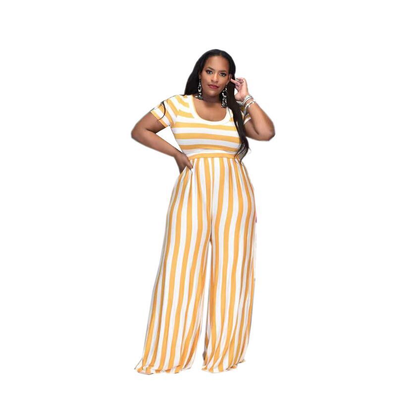BamBam Plus Size Women Round Neck Top and Pant Casual Two-piece Set - BamBam Clothing