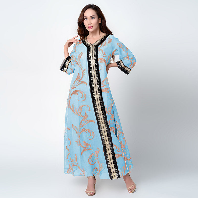 BamBam Women muslim sequin embroidered robe - BamBam