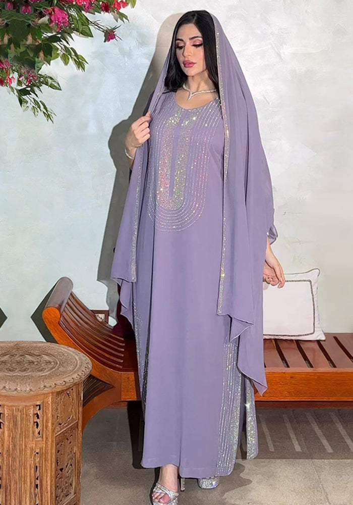 Muslim Ethnic Wear Stylish Beaded Abaya Saudi Party Dresses