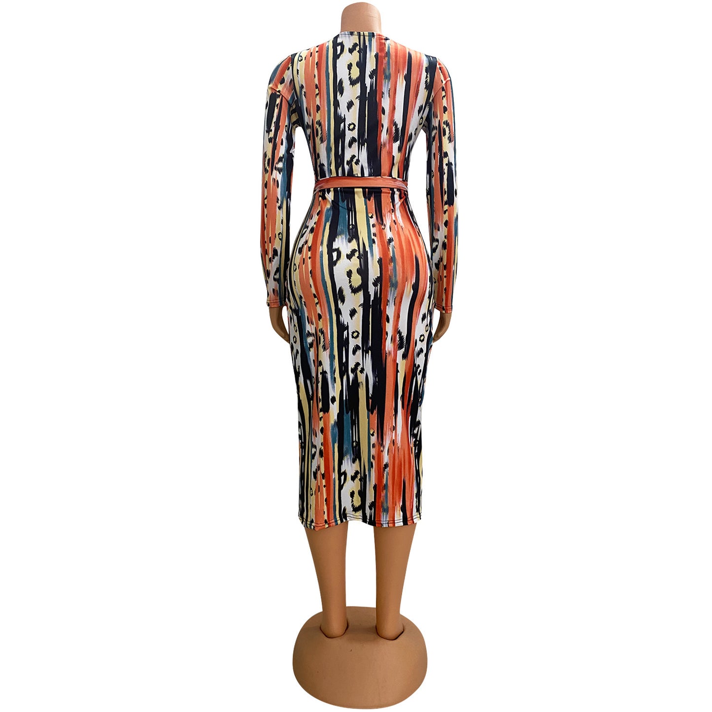 BamBam Women Sexy Long Sleeve Printed Dress - BamBam