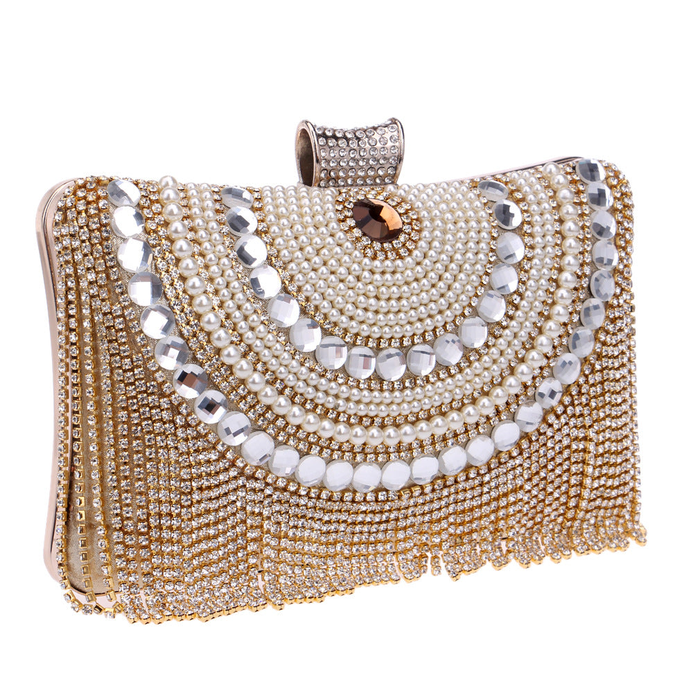 BamBam Women Pearl Fringe Evening Bag - BamBam Clothing