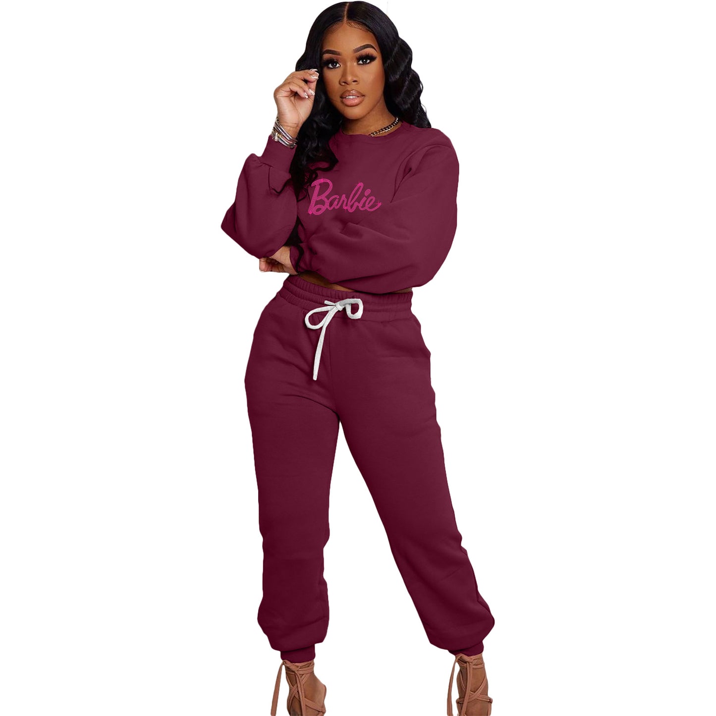 BamBam Women's Fashion Casual Sports Autumn And Winter Two-Piece Pants Set - BamBam