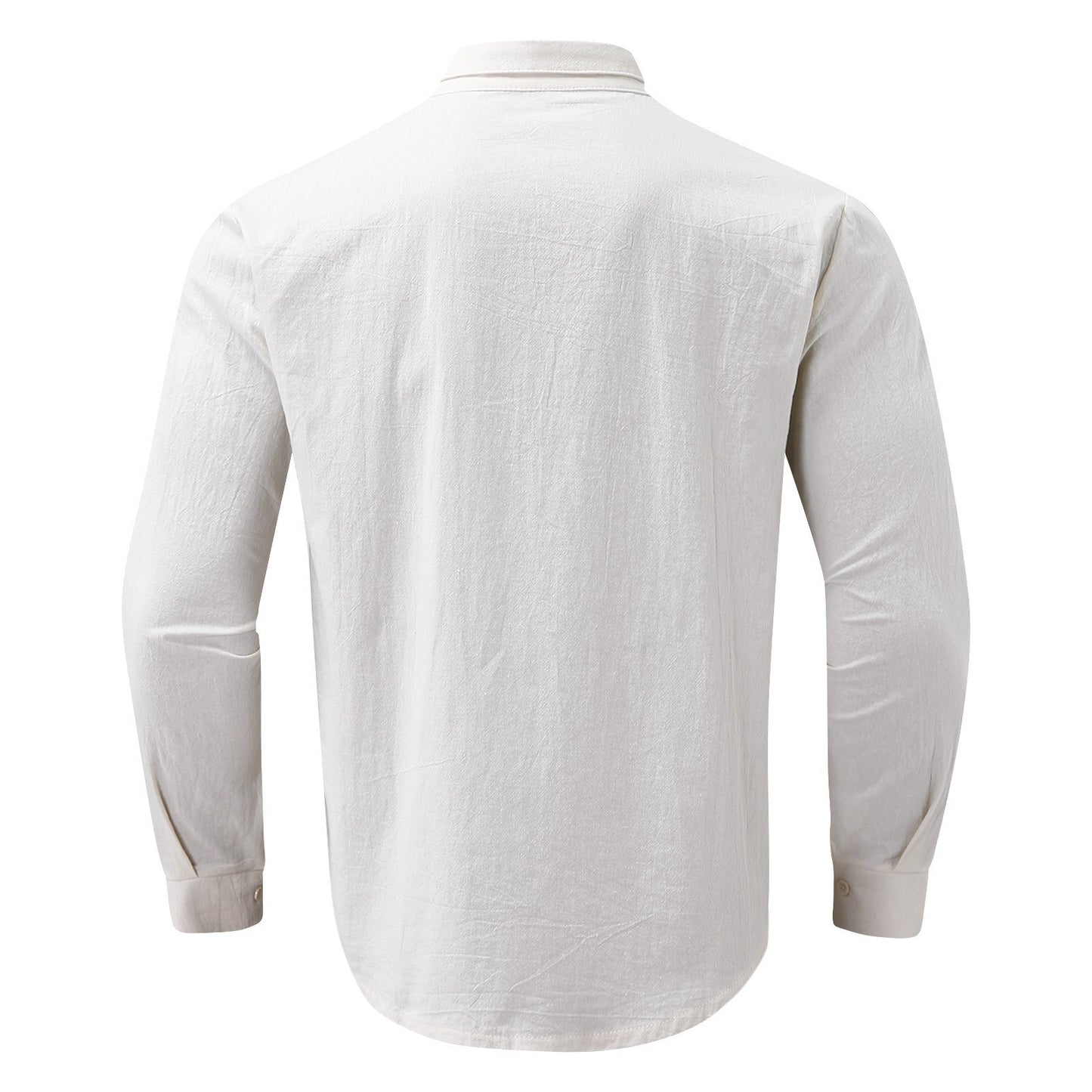 BamBam Men's Loose Business Long Sleeve Turndown Collar Shirt - BamBam