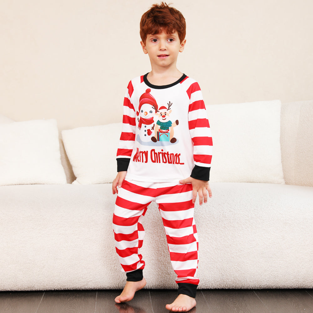 BamBam Christmas Family Wear Striped Print Pajama Set - BamBam