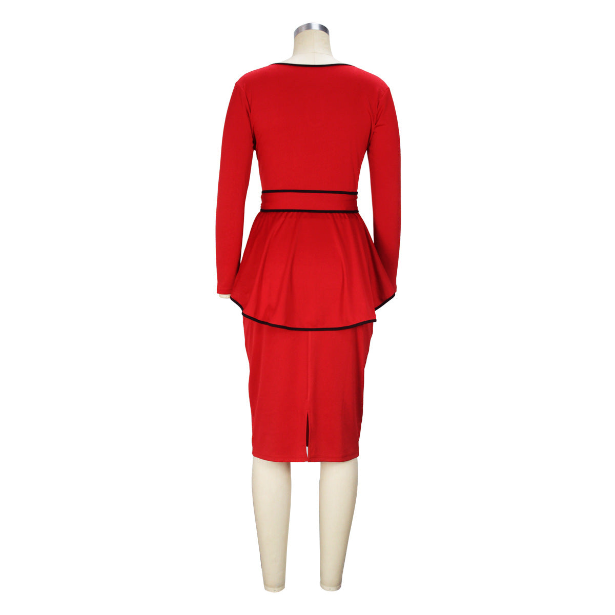 BamBam Sexy Elegant Office Suit Skirt Ruffle Top Back Slit Skirt Two Pieces - BamBam