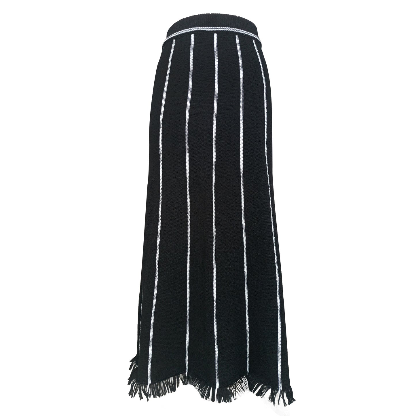 BamBam Women's Striped Fringed Knitting Skirt - BamBam