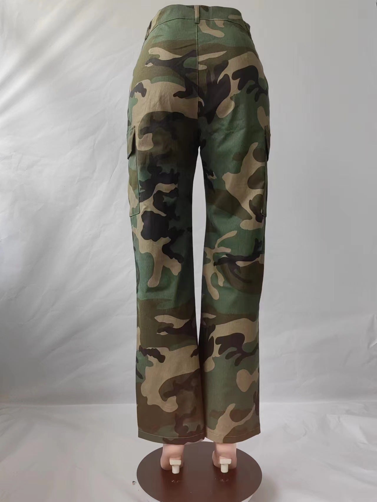 BamBam Women's Autumn Fashion Casual High Waist Straight Camouflage Pants - BamBam