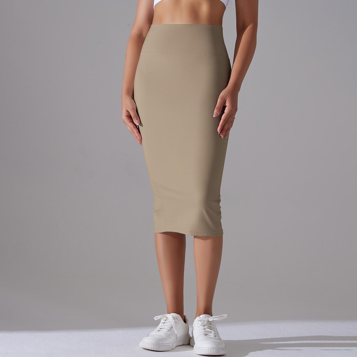 BamBam Women High Waist Stretch Slit Sports Skirt - BamBam