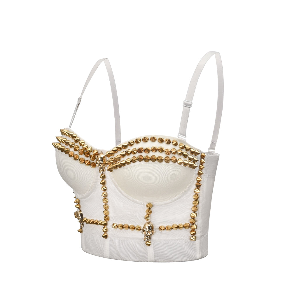 BamBam Party Sexy Rivets Straps Crop Top - BamBam