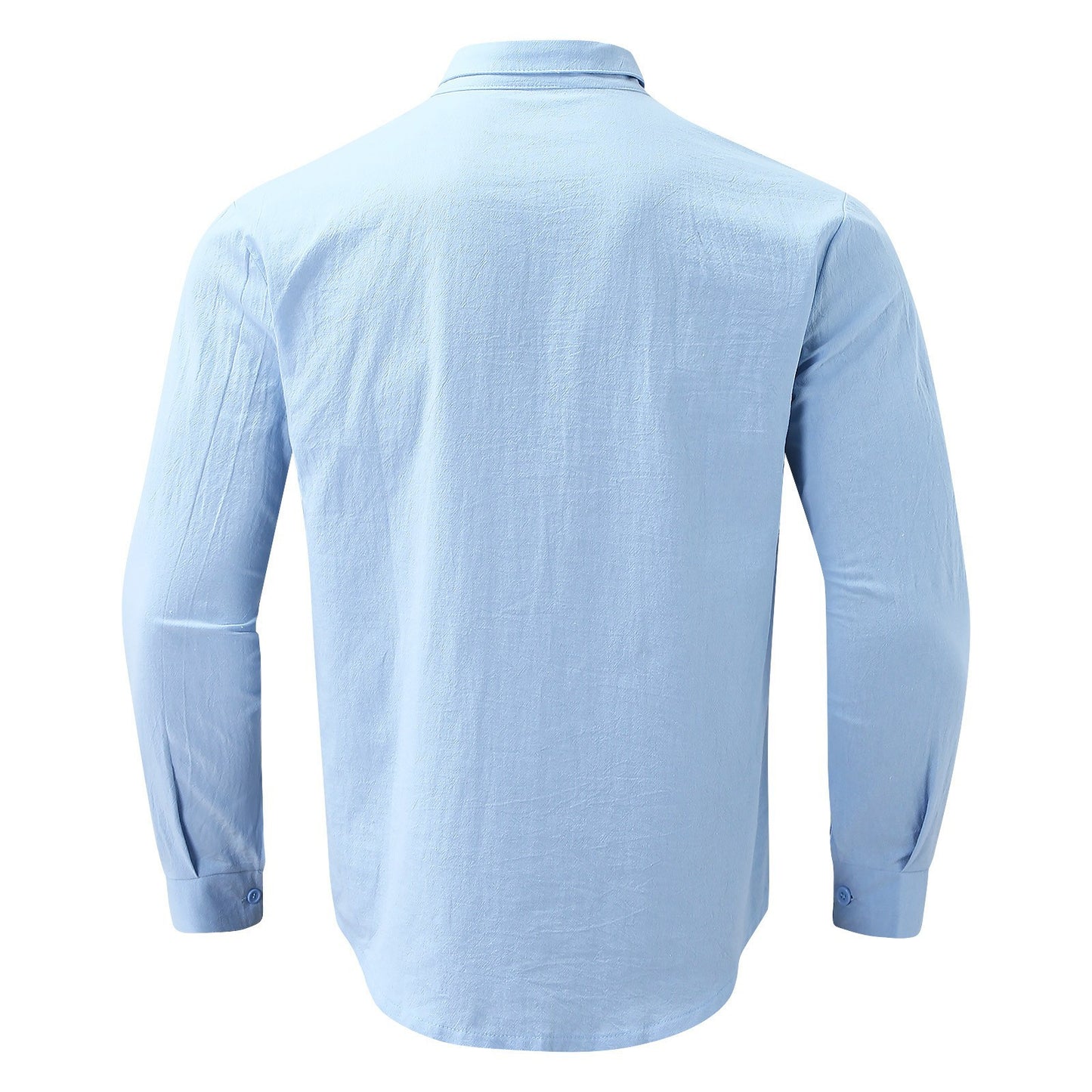 BamBam Men's Loose Business Long Sleeve Turndown Collar Shirt - BamBam