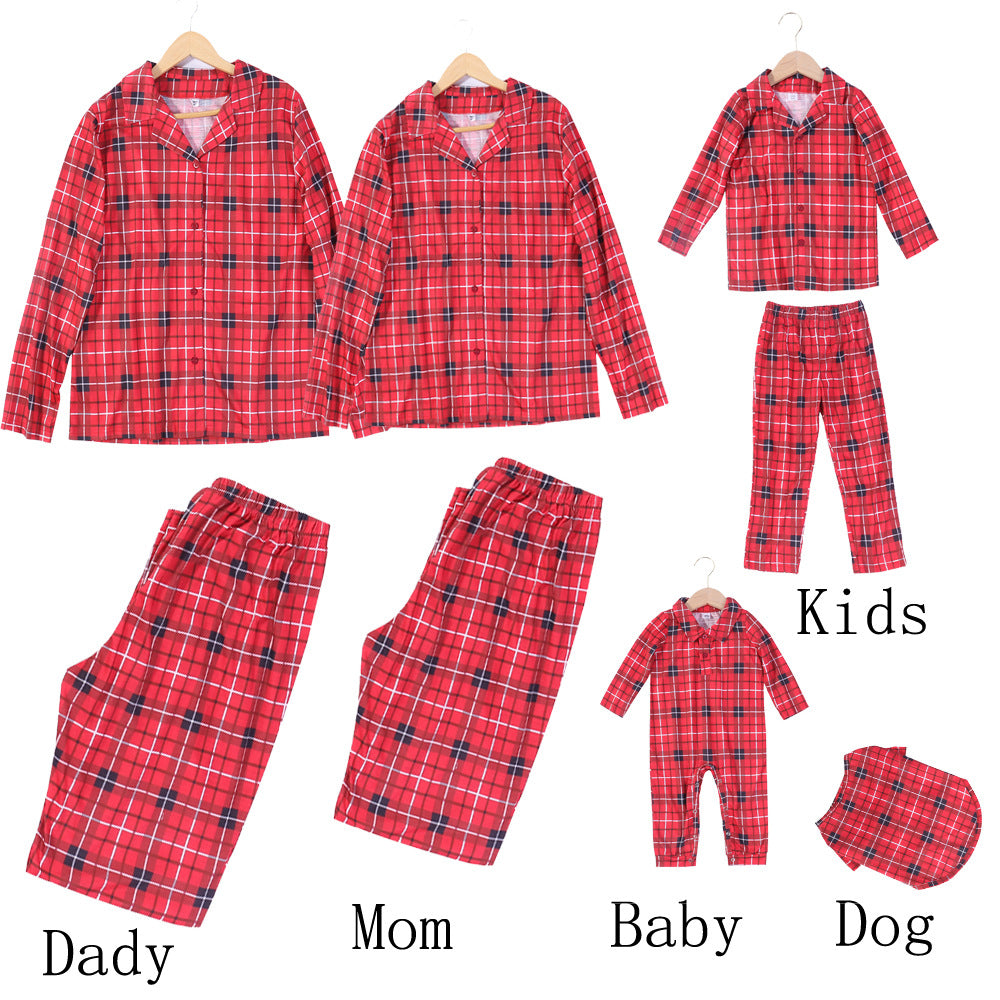 BamBam Christmas Family Wear plaid Pajama two-piece set - BamBam