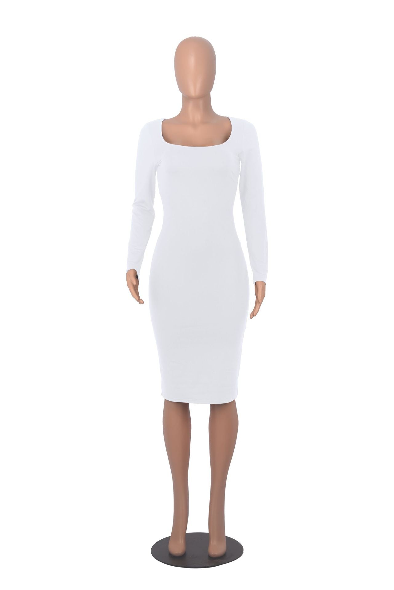 BamBam Women Sexy Long Sleeve Round Neck Bodycon Dress - BamBam Clothing