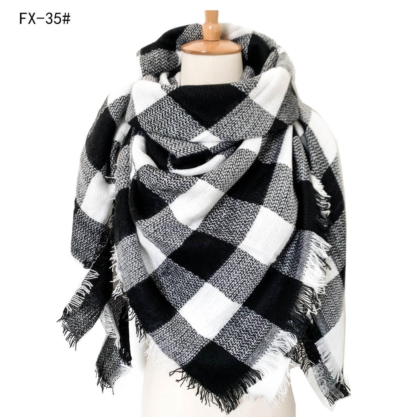 BamBam Autumn and winter imitation cashmere plaid square scarf scarf shawl - BamBam