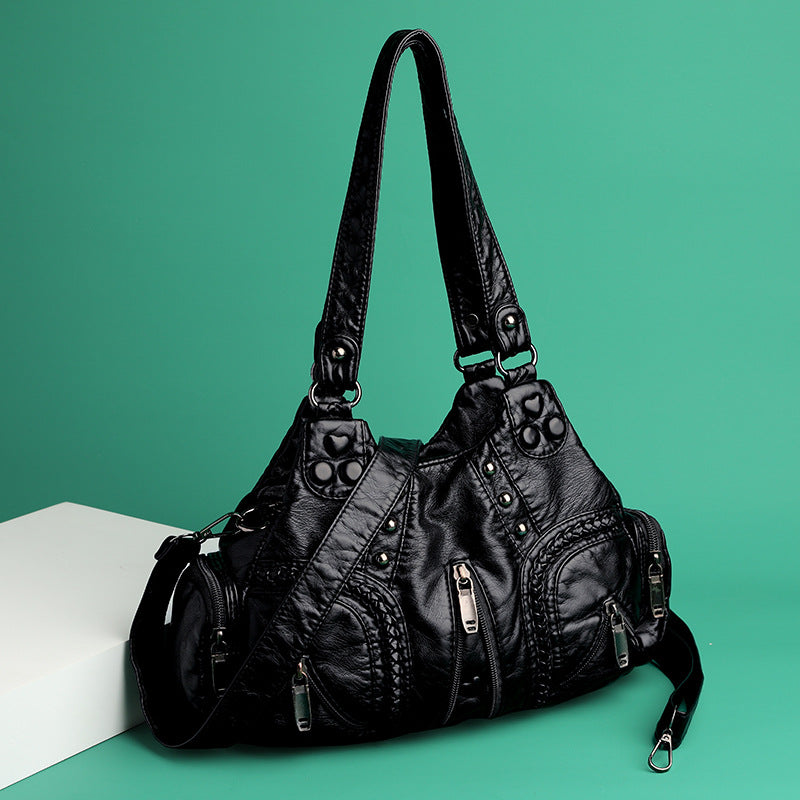 BamBam Retro Ladies Bag Handbag Fashion Trend Large Capacity Shoulder Messenger Bag - BamBam