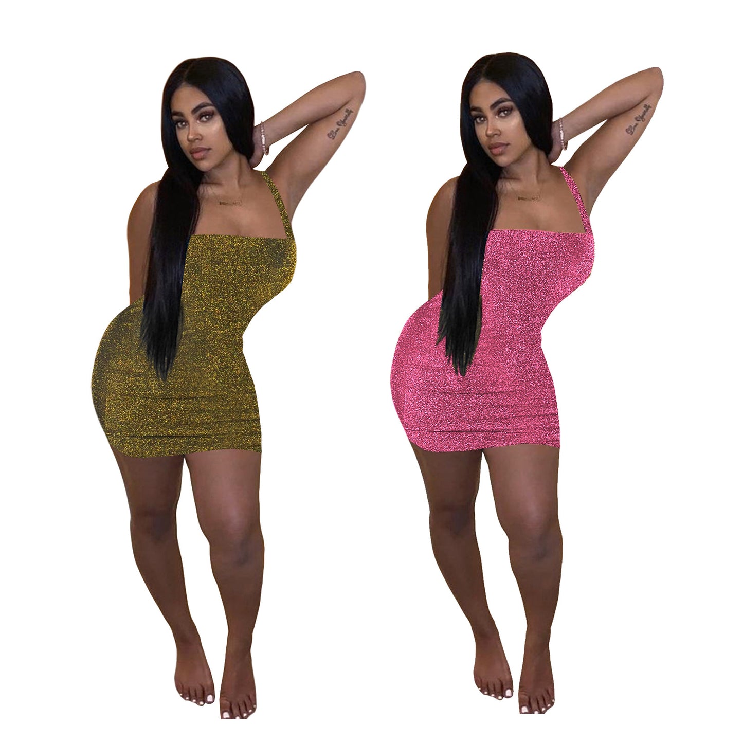 BamBam Spring Summer Women's Stretch Strap Bodycon Dress Sexy Club Dress - BamBam Clothing Clothing