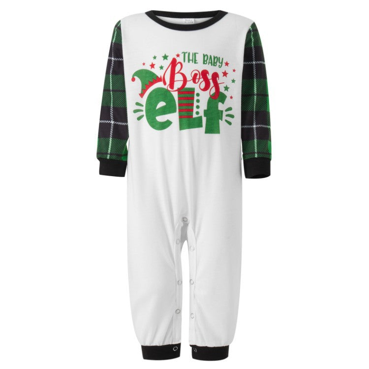 BamBam New Year's Parent-Child Family Outfits Spring And Autumn Letter Printed Christmas Pajamas Set For The Whole Family - BamBam