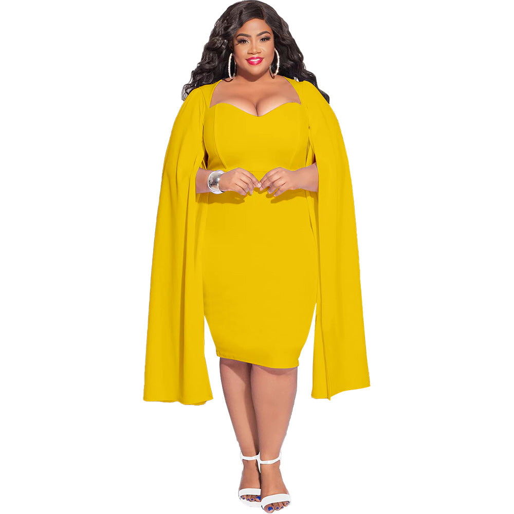 BamBam Plus Size Women'S Fall Winter Fashion Chic Bodycon Dress - BamBam