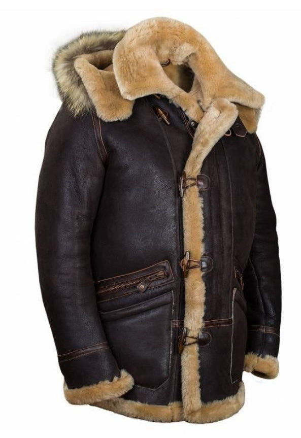 BamBam Men's zipper pocket hooded Faux furry jacket - BamBam