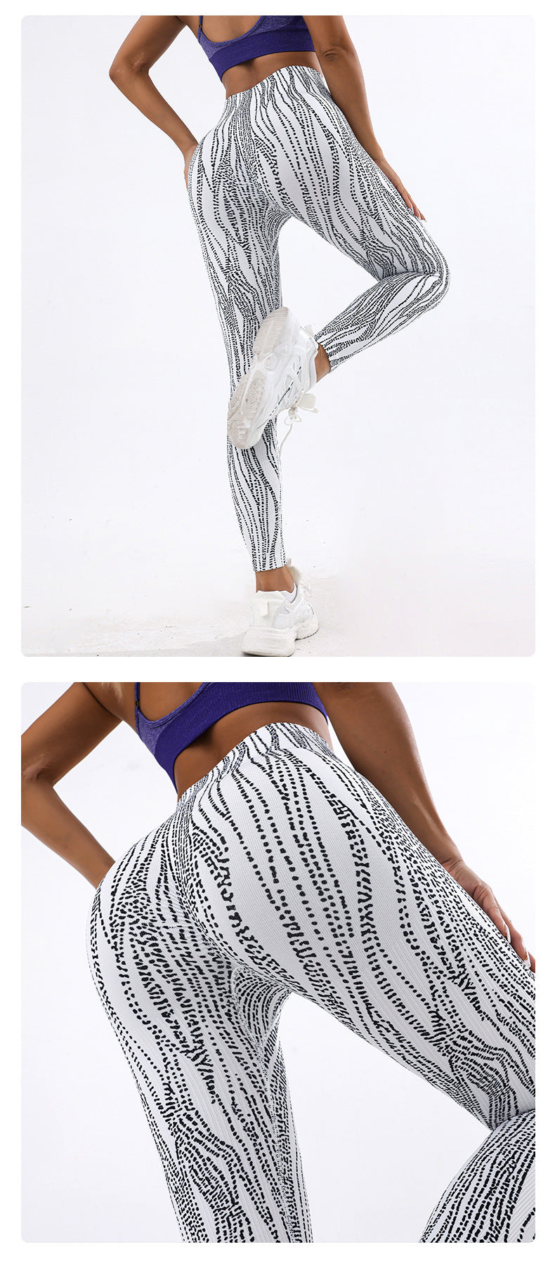 BamBam Printed Yoga Pants Women's Floral Tummy Control Butt Lift Yoga Pants Sports Fitness Leggings - BamBam