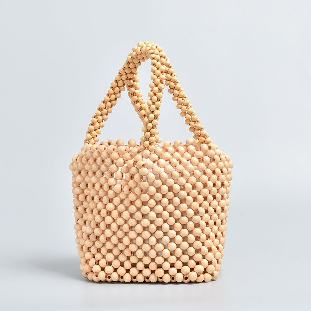 BamBam Wooden Bead Woven Bag Ladies Handbag - BamBam