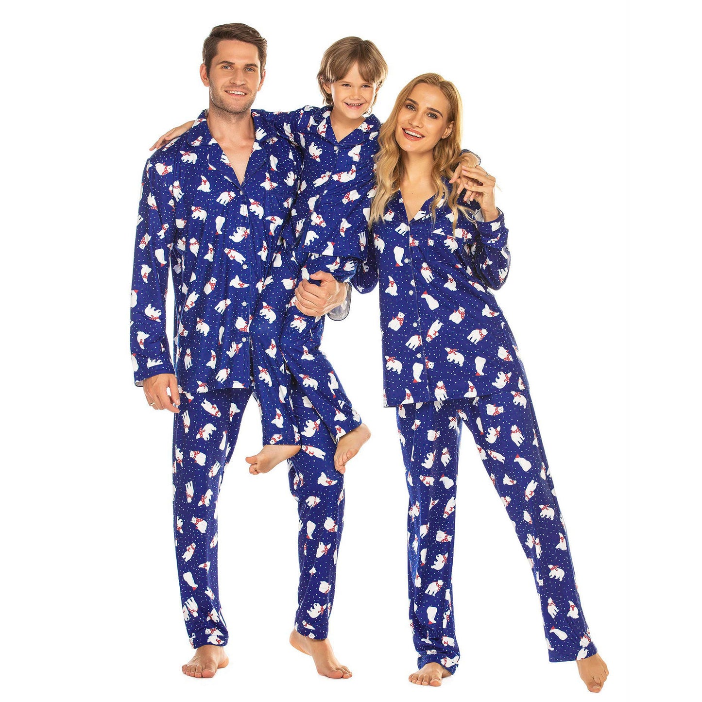 BamBam Christmas Family Wear Lounge Clothes Printed Pajama Two-piece Set - BamBam