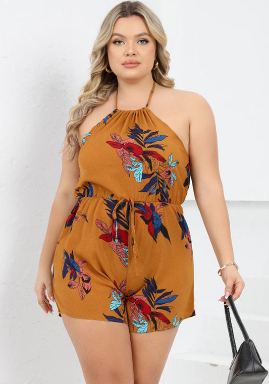 Plus Size Ladies Print Jumpsuit