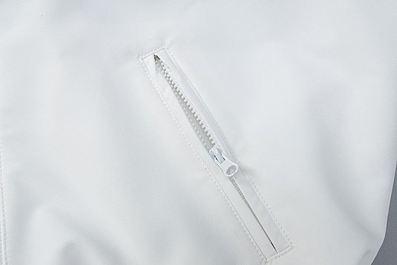 BamBam Autumn Fashion Trend American Street Style Zipper Stand Collar Drawstring Slim Waist Short Jacket - BamBam