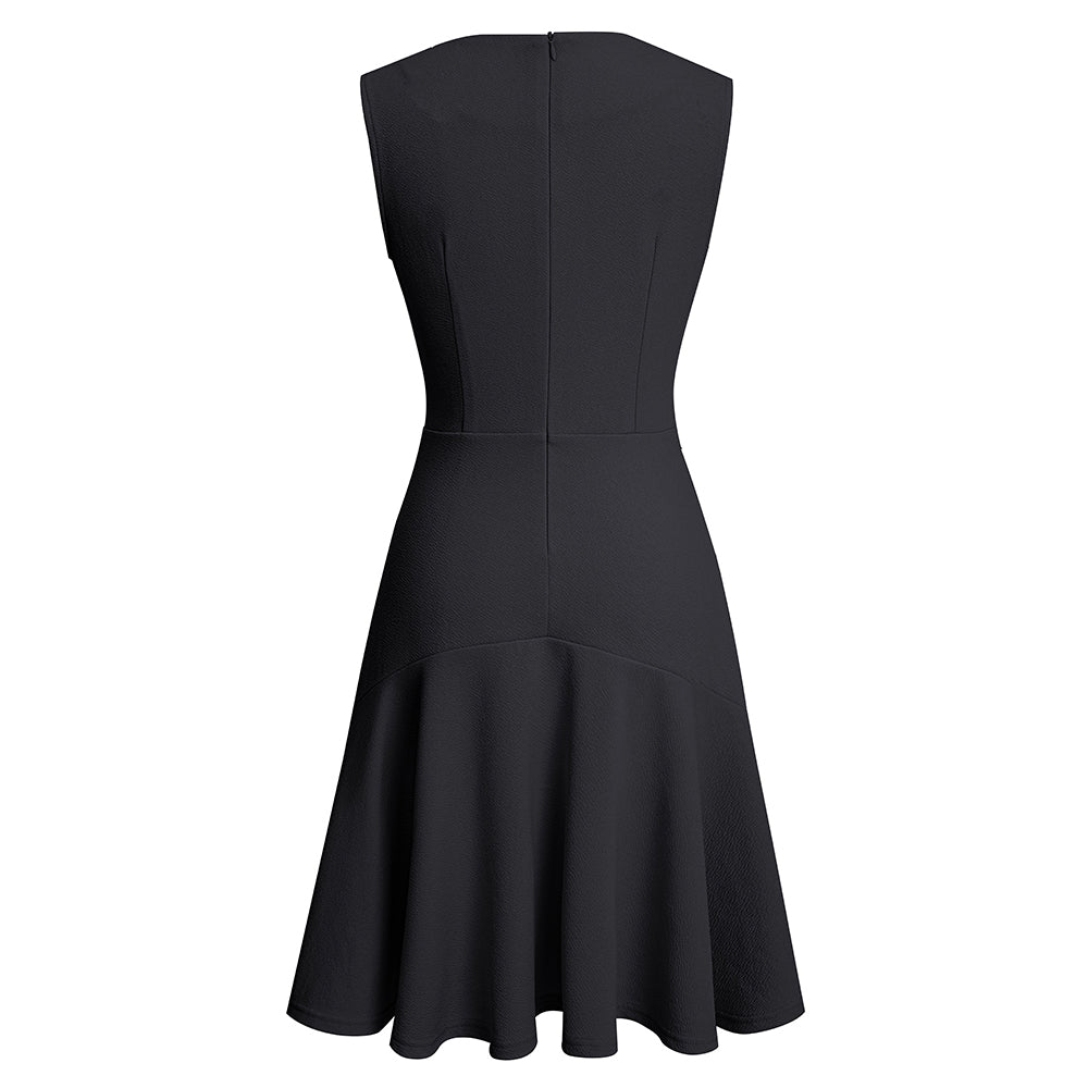 BamBam Summer Women's Elegant Sleeveless Career Mid Waist Dress - BamBam