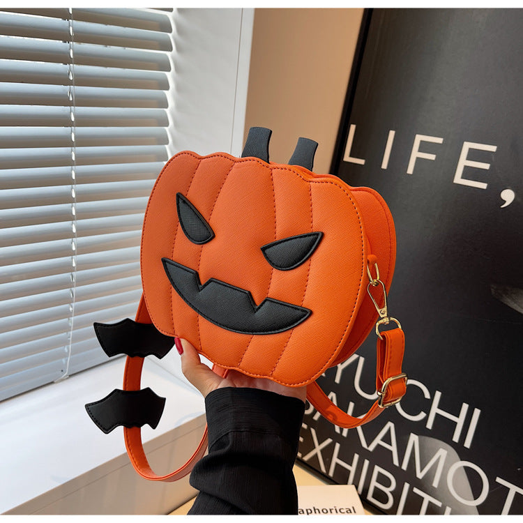 BamBam Funny Pumpkin Bag Fashion Contrast Color Creative Style Trendy Single Shoulder Women's Bag Chain Cartoon Diagonal Bag - BamBam