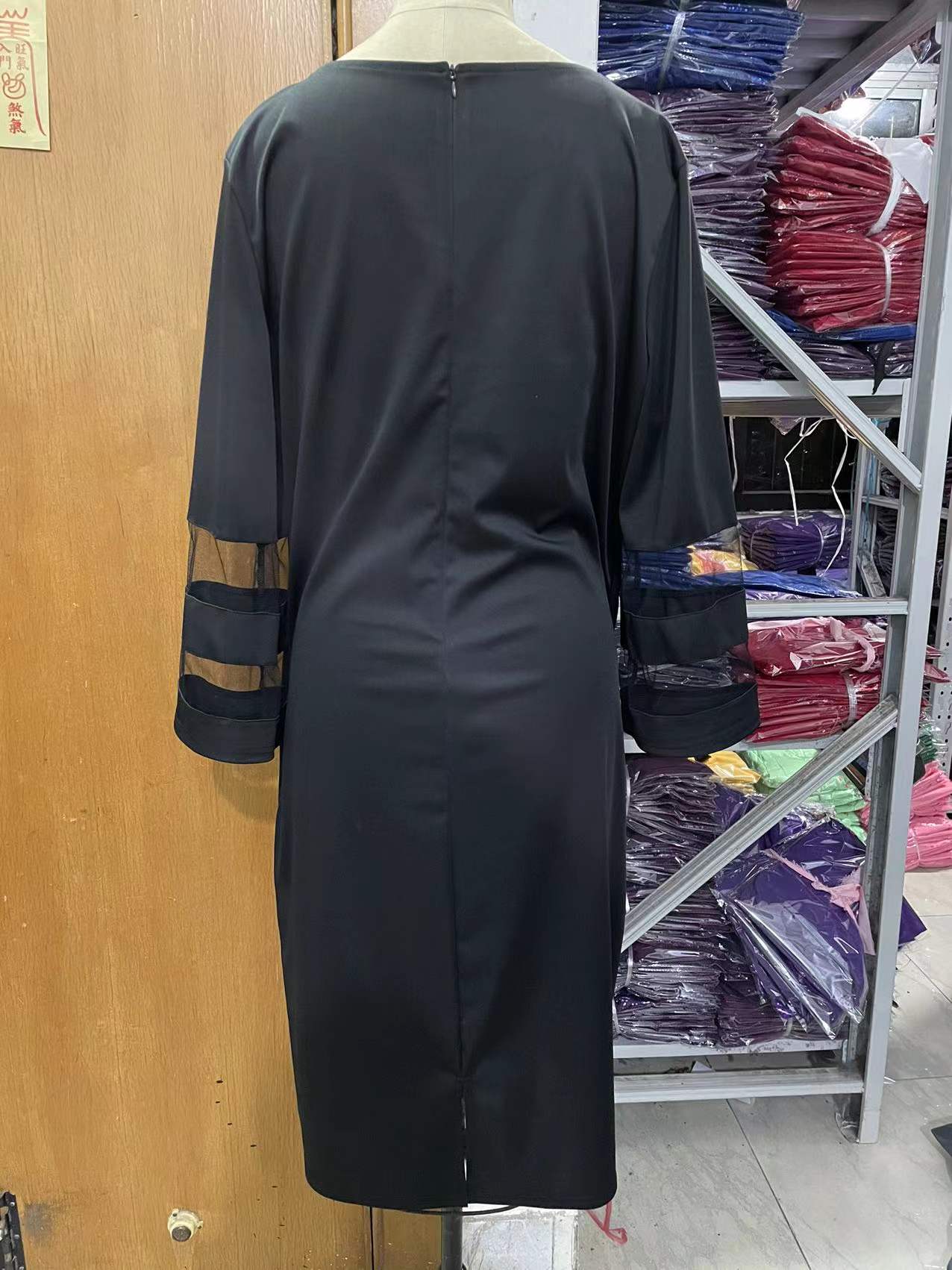 BamBam Plus Size Women mesh Patchwork Bodycon Dress - BamBam