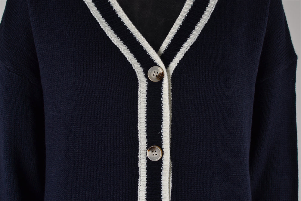 BamBam Autumn And Winter Women's Button Knitting Cardigan Women's V-Neck Sweater Coat - BamBam