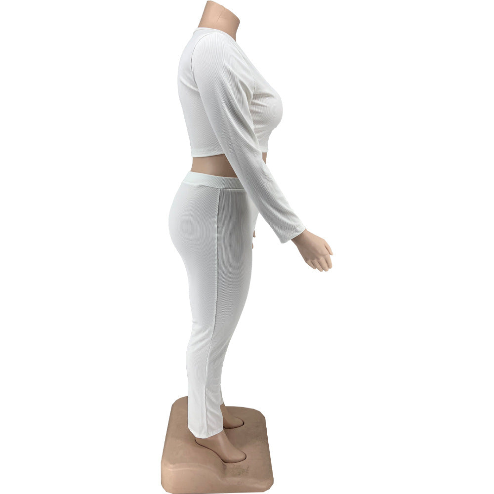 BamBam Plus Size Women Ribbed Casual Top and Pant Set - BamBam
