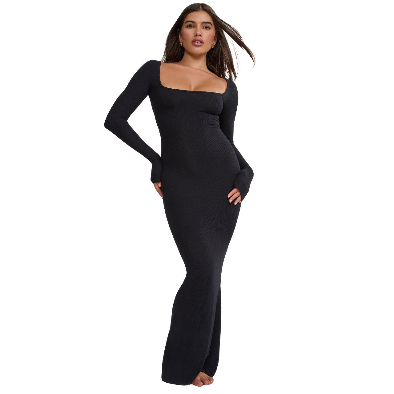 BamBam Women Long Sleeve Ribbed Dress - BamBam