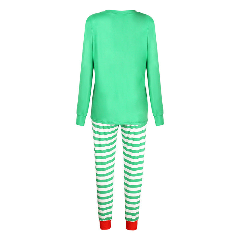 BamBam Christmas Women Print Round Neck Long Sleeve Pajama Set - BamBam