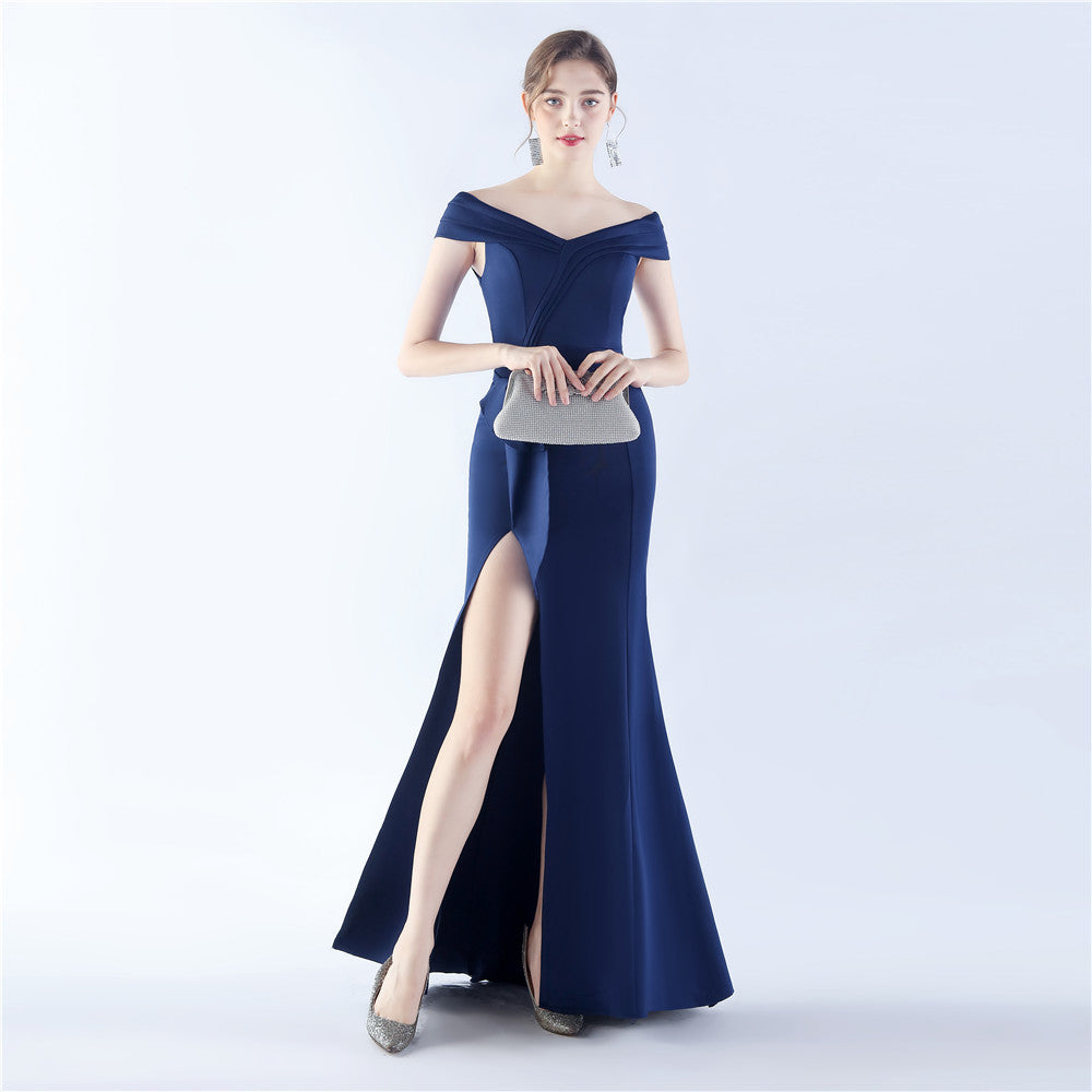 BamBam Women Off Shoulder Maxi Evening Dress - BamBam Clothing