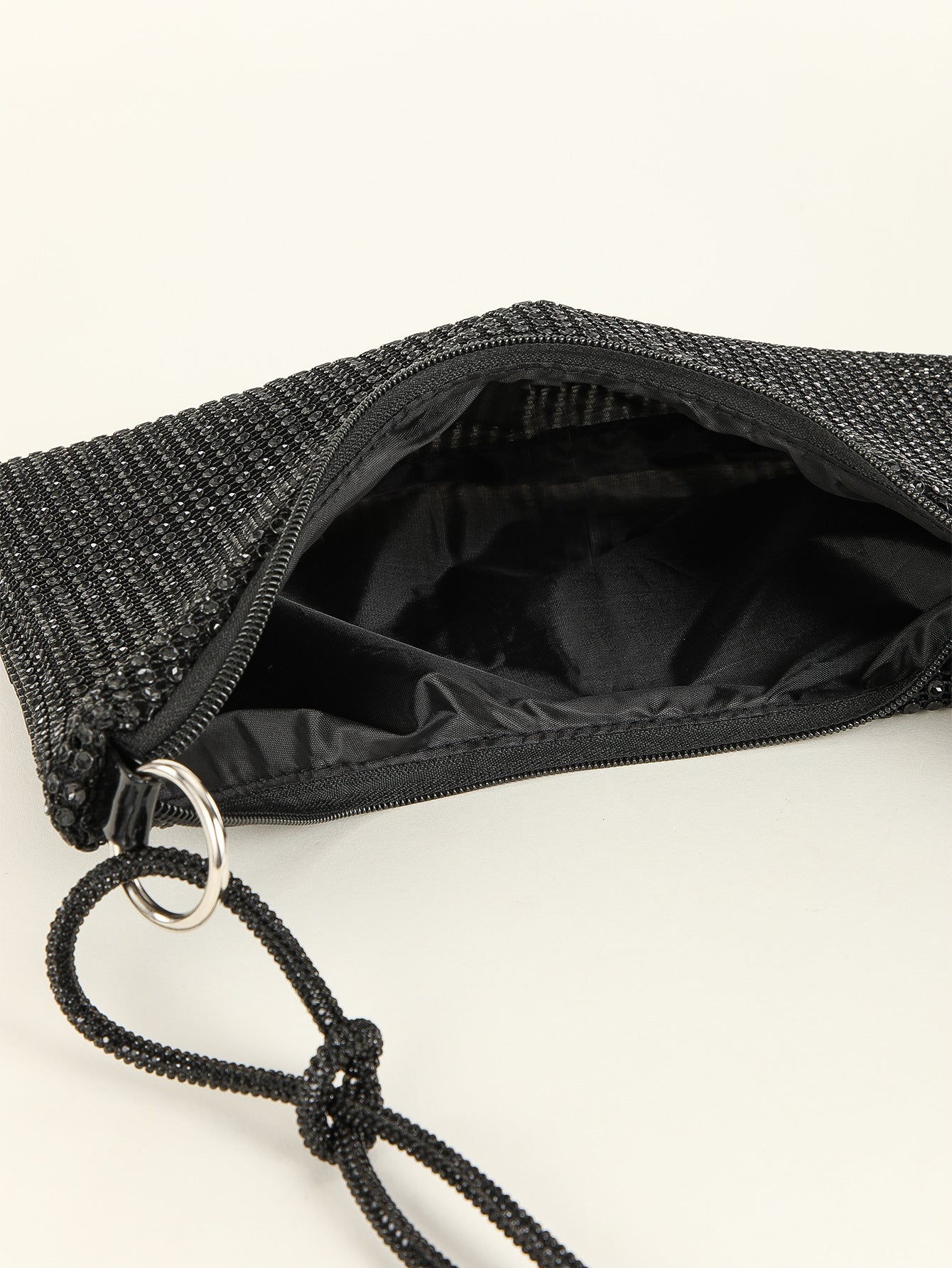 BamBam Mesh Rhinestone Knotted Armpit Bag Diamond-Encrusted Trendy Shoulder Evening Bag - BamBam