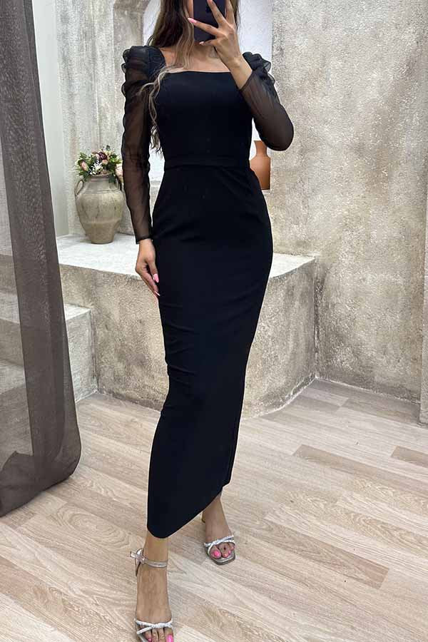 BamBam Autumn Long Sleeve Slim Fit Sexy Long Dress - BamBam Clothing