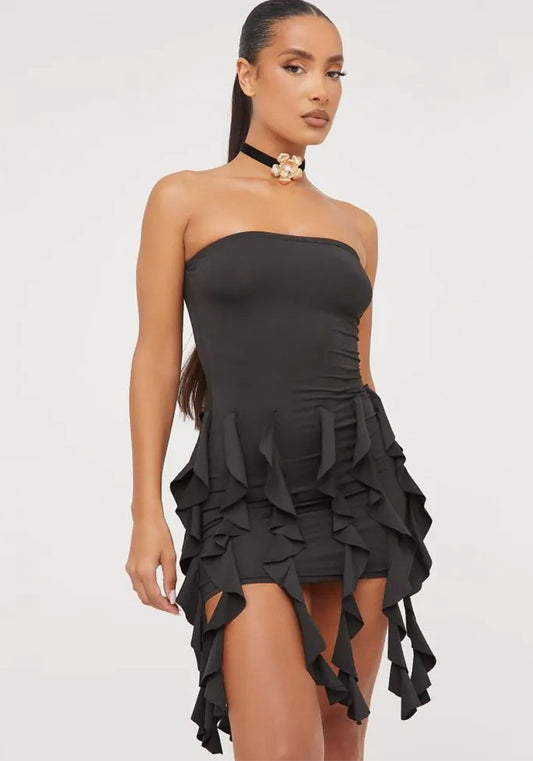 Women's Sexy Tassel Ribbon Tube Dress