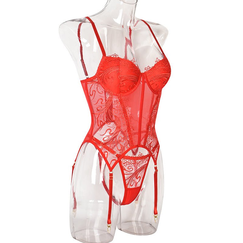 BamBam Women Lace mesh See-Through Sexy Lingerie Set - BamBam