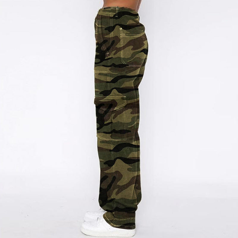 BamBam Trendy Denim Pants Women's Loose Street Camouflage Cargo Pants - BamBam