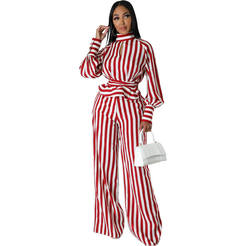 BamBam Women Casual Long Sleeve Top and Pants Two-piece Set - BamBam Clothing