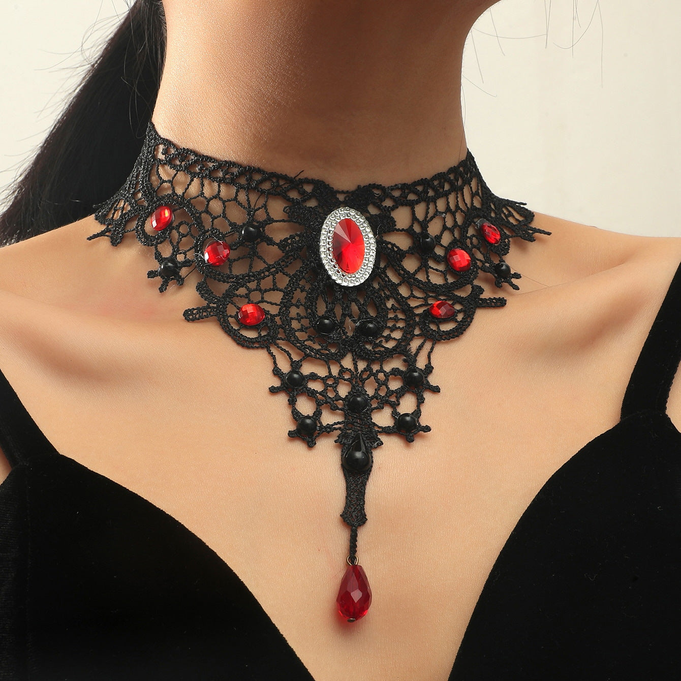 BamBam Accessories Style Gothic Collarbone Fashion Women's Necklace Lace Alloy Choker Bridal Accessories - BamBam