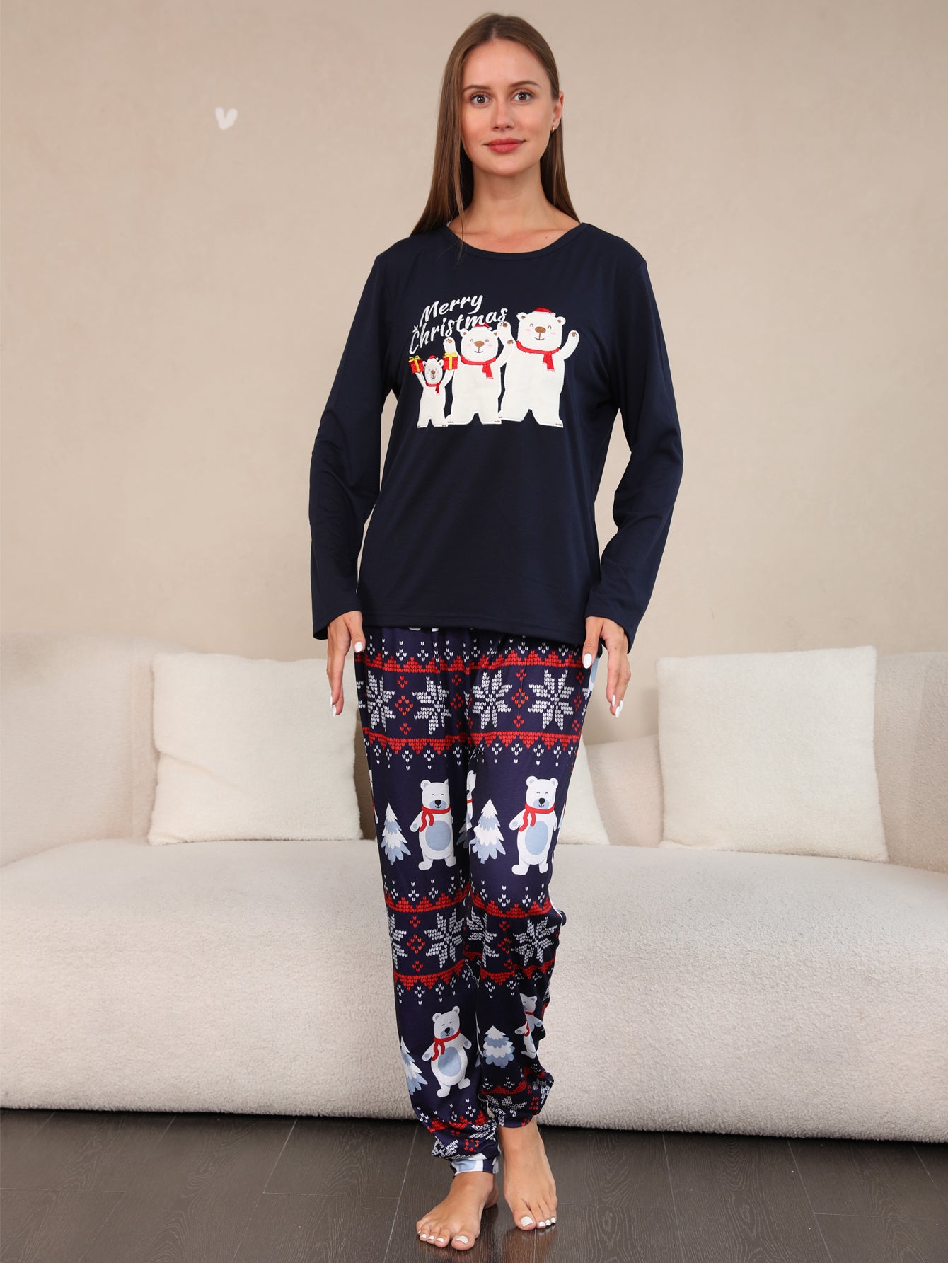 BamBam Christmas Family Wear Snowman Print Pajama Set - BamBam