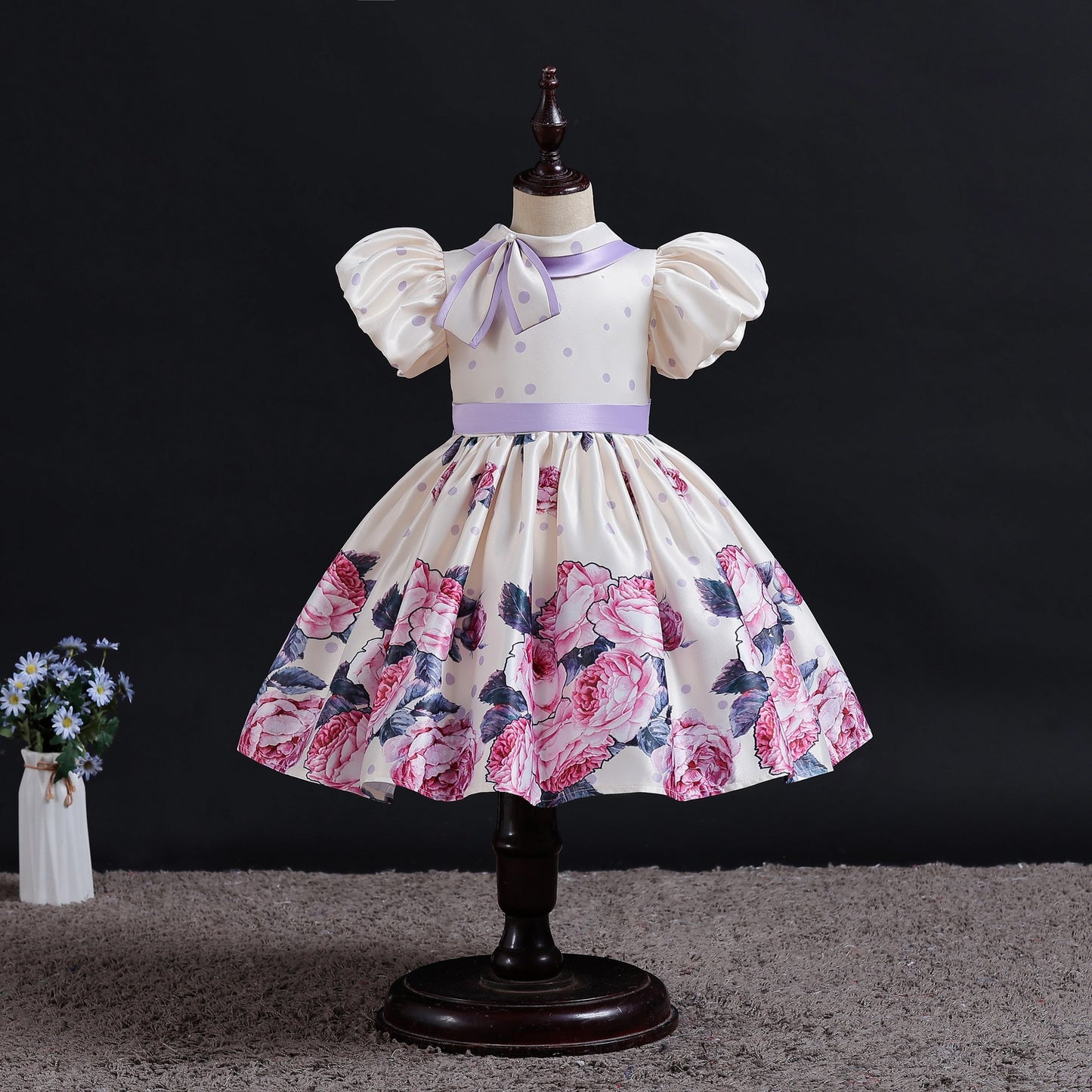 BamBam Children's Dress Birthday Princess Dress Flower Girl Little Girl Trendy Puffy Girls Performance Costume Summer - BamBam