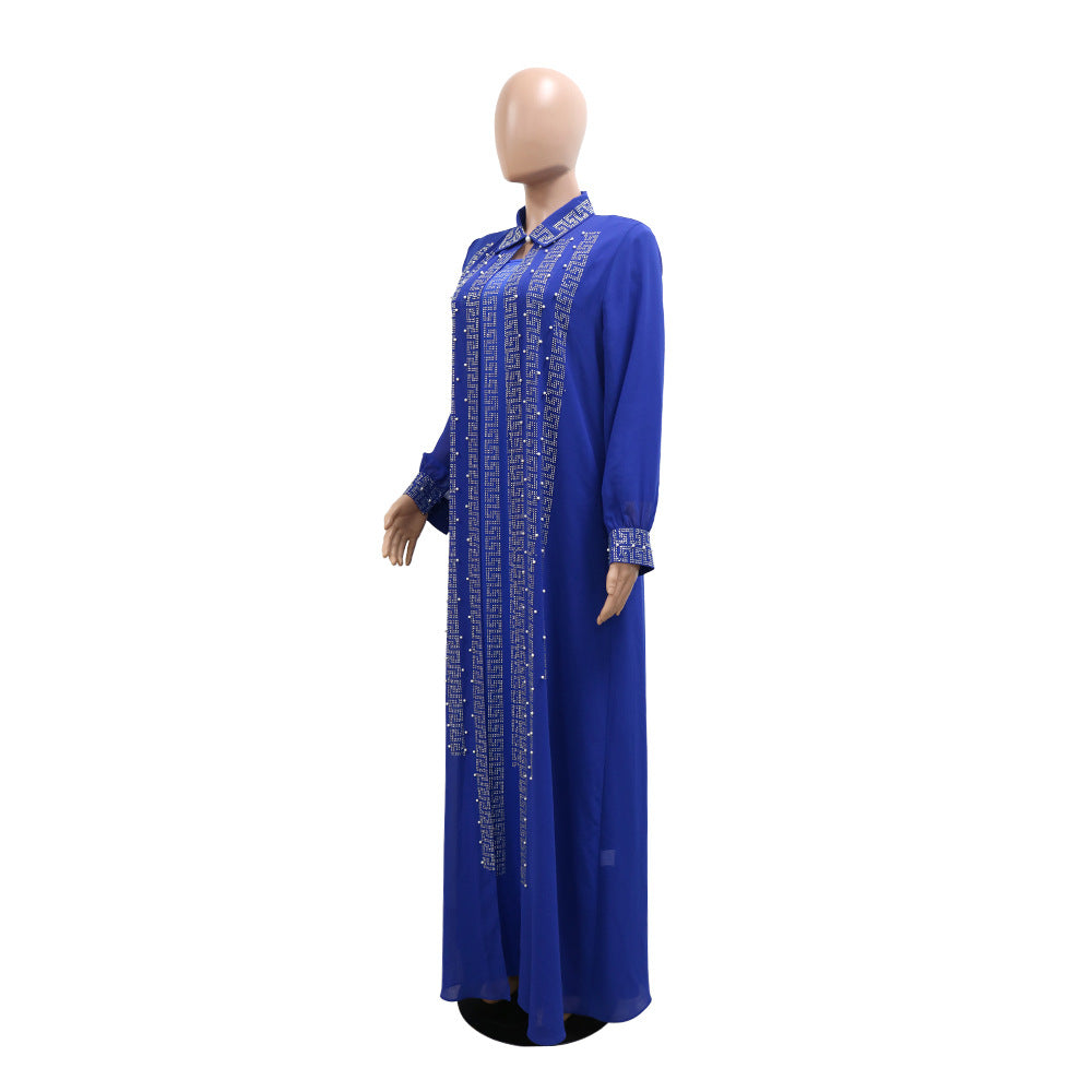 BamBam Beaded Bubble Dress Suit Dress Muslim Robe Women muslim - BamBam