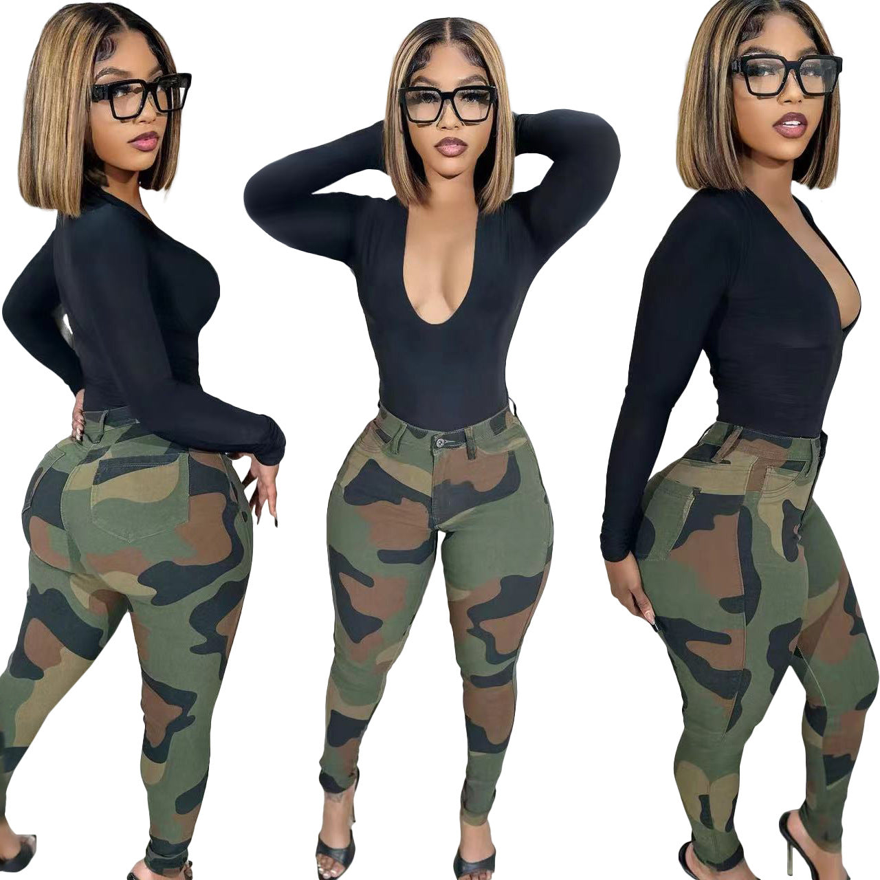 BamBam Women Camouflage Cargo Pants - BamBam