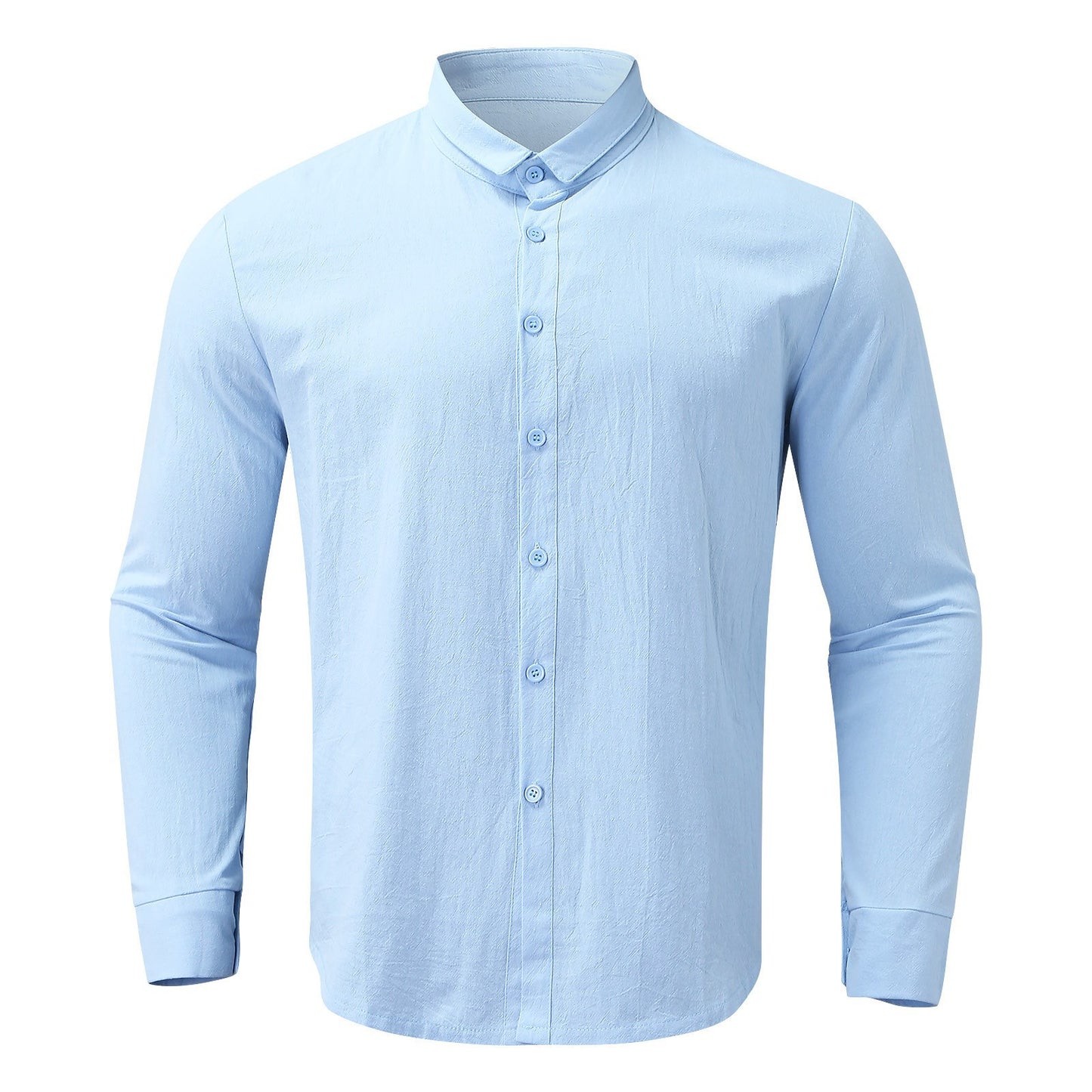 BamBam Men's Loose Business Long Sleeve Turndown Collar Shirt - BamBam