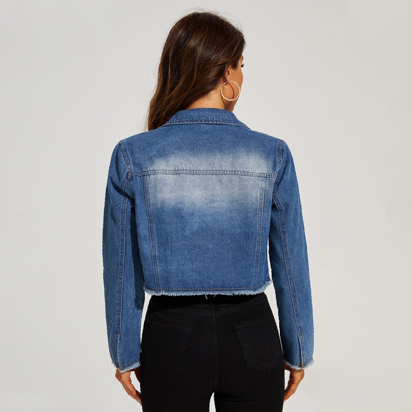 BamBam Women's Distressed Short Denim Jacket - BamBam